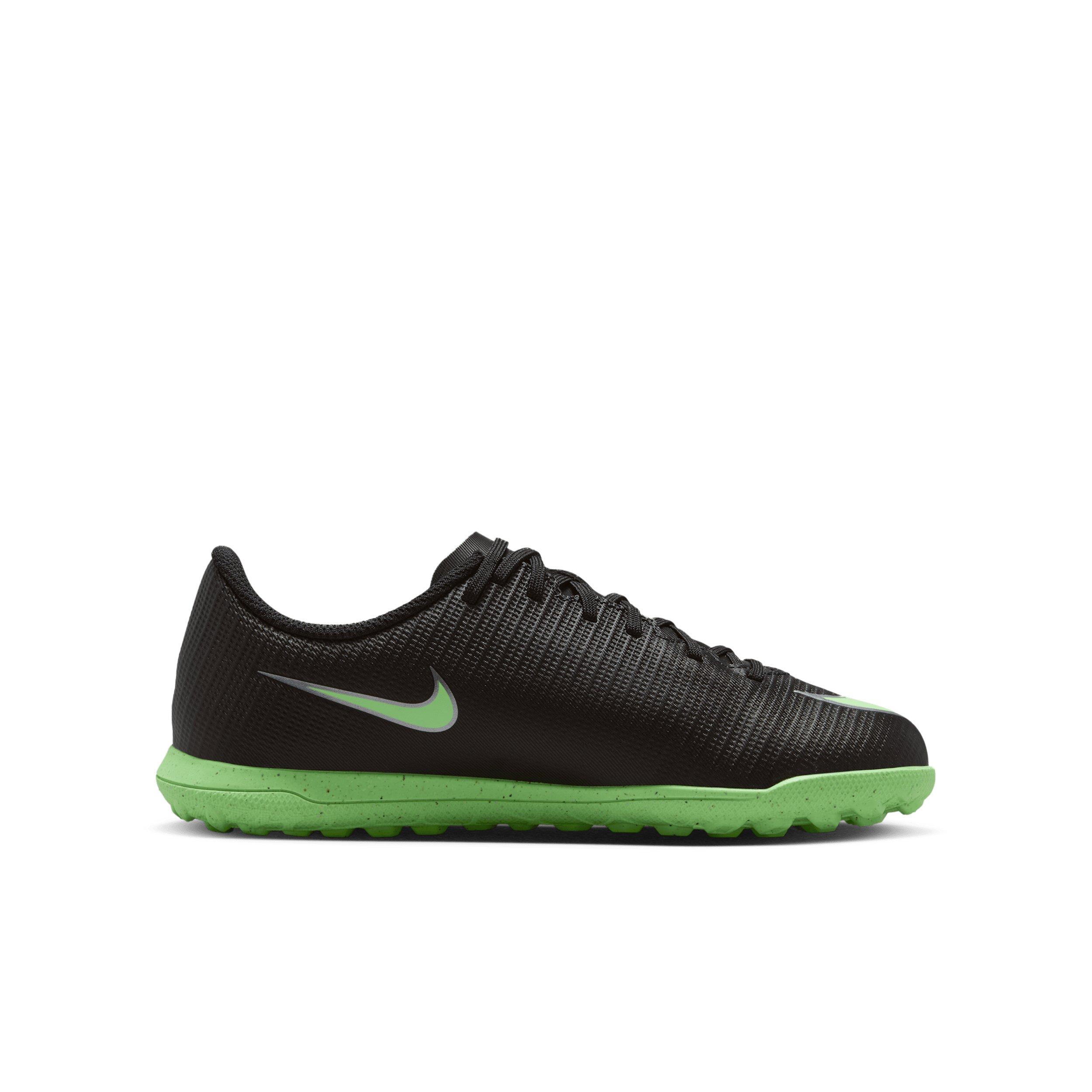 Nike Mercurial Vapor 17 Club Turf "Black/Black/Illusion Green" Grade School Kids' Soccer Shoe - BLACK/BLACK/GREEN
